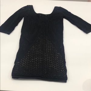 Black mini dress with tan lining